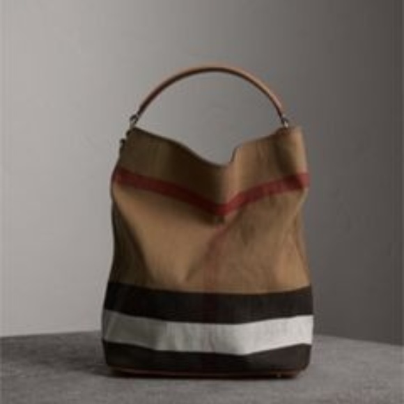 the medium ashby in canvas check and leather